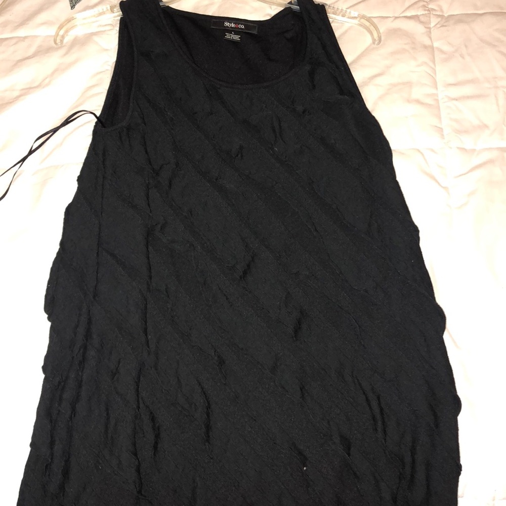 Ruffled Black Top